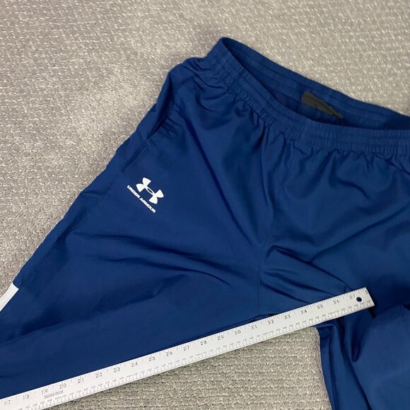 Under Armour Vital Woven Pants Men's Large Track Running Gym Windbreaker Blue - Picture 14 of 15